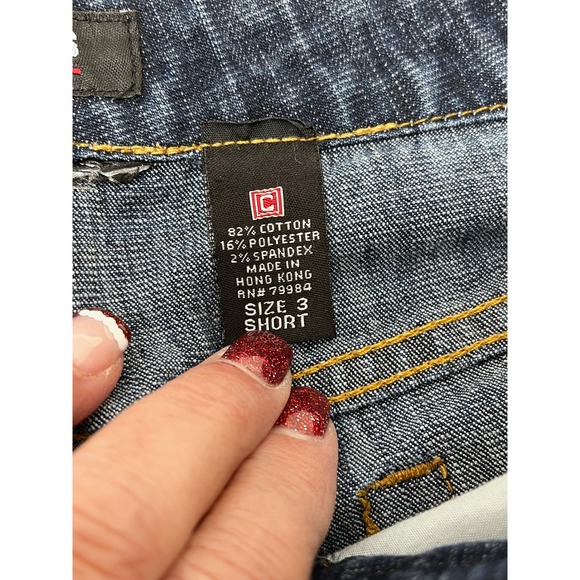 Chicos Denim Women Size 3 Short Bootcut Jeans Embellished Pockets Blue Stretch - Picture 6 of 10